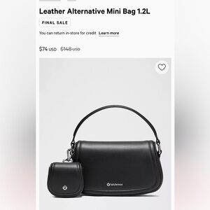 Lululemon NWT Leather Alternative Mini Bag 1.2L black